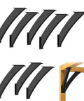 Tough As Nails Heavy Duty Arc 45 Degree Angle Bracket Kit For Wood Post And Beam Frames Rust Resistant Steel Outdoor Pergola Gazebo Deck Supports Set Of 8, curved black steel brackets