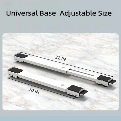 Heavy Duty Retractable Appliance Casters Adjustable 20 To 32 Inches base shown with size markings 20 IN and 32 IN for easy appliance moving.
