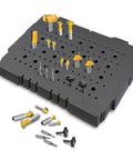 Foam tray with router bits, showcasing Must-Have Router Bit Storage And Drill Bit Organizer Tray For Festool Systainer SYS 1 And Tanos Systainer 3 M, 103 Bit Capacity With 28 Pieces 1/2 In Shank And 75 Pieces 1/4 In Shank Router Bits, Case Not Included.