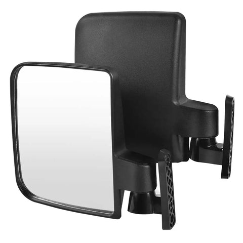 Adjustable Golf Cart Side Mirror Set With Wide 6.3 By 5.2 Inch HD Glass Durable Plastic Housing Weatherproof For Club Car EZGO Yamaha And Other Carts Anti Glare View Easy Install Safer Ride