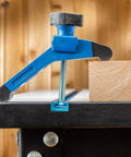 Bit Saver Hold Down Clamps For CNC Routers, Five And A Half Inch Long By One And A Quarter Inch Wide, Two Pack, clamping a wood piece
