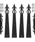 Heavy Duty Steel Decorative Garage Door Hardware Kit With Slick Damping Handles And Frameless Cabinet Compatible Hinges, black steel handles and mounting screws.
