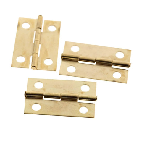 Gold finish rotating concealed hinges for doors and cabinets 10 pieces 24 by 16 millimeter butt hinge with screws easy install furniture hardware