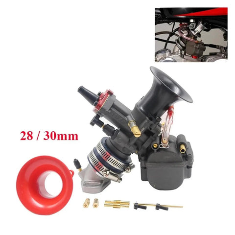 28 To 30mm Carburetor Replacement With Power Jet Set for Mikuni and Keihin PWK YD28 YD30 ATV Quad Go Kart shown with accessories