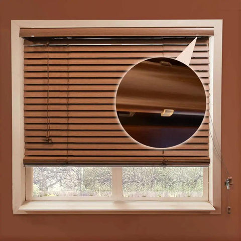 Heavy Duty 2 Inch Clear Blind Valance Clips For Wood Or Faux Wood Horizontal Blinds on wooden window blinds.
