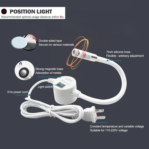 3 In 1 Precise Positioning Heat Transfer Guide Kit with cross positioning light for exact shirt printing alignment, visual guidance.