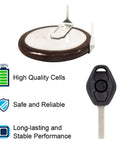 BMW 3 Series Key Fob Battery Replacement Li Ion 3V Rechargeable With 90 Degree Pins VL2020 Coin Battery and Key