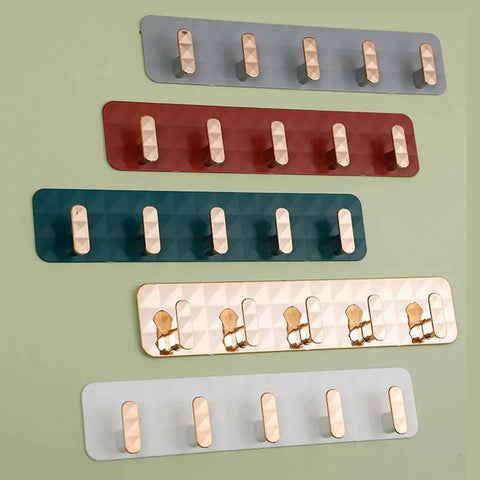Heavy Duty No Drill Wall Coat Hooks Frosted Nordic Look in four colors with sturdy adhesive for bathroom closet kitchen use.