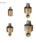 Brass Temperature Rotary Union Joint For Cooling Water Left Or Right Hand Thread High Speed 200 RPM Durable Connector DN15 DN40 For Air And Water Service, brass rotary union shown in four sizes