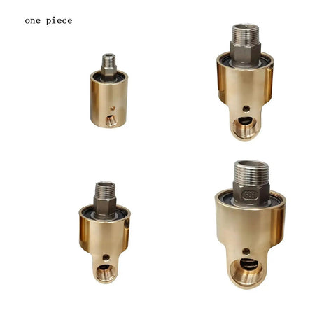 Brass Temperature Rotary Union Joint For Cooling Water Left Or Right Hand Thread High Speed 200 RPM Durable Connector DN15 DN40 For Air And Water Service, brass rotary union shown in four sizes