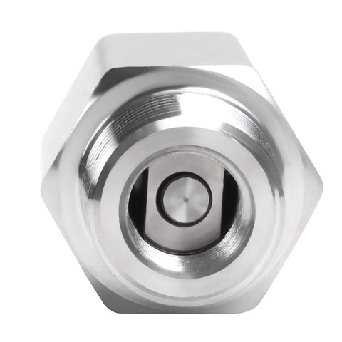 DERPIPE air check valve, 1/2 in NPT F x M, stainless steel hex body, one-way air valve
