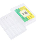 Pro Grade Watch Dial Feet Tool Set with alloy dial feet in a plastic storage box.