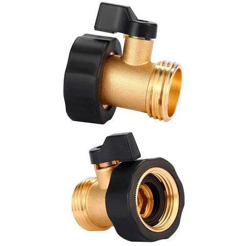 2 Pack Brass Hose Shut Off Valves Three Quarter Inch, Heavy Duty Water Stop For Garden Hoses, Sprayers And Nozzles, Easy Install, Leak Free, Durable, Fits All Standard Hoses, brass hose valves