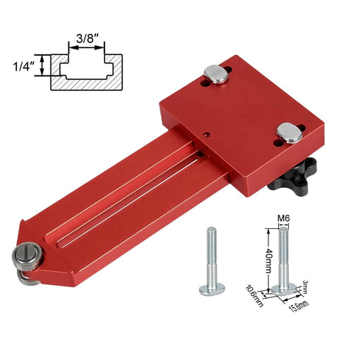 Ultimate Pro Grade Thin Rip Jig Guide for table saws, aluminum anodized with telescoping stroke, visible hardware included.