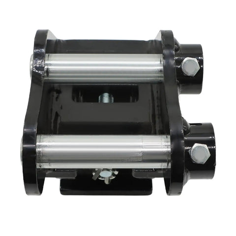Mini Excavator Quick Change Hitch Coupler With 25mm Pin For 0.8 To 2 Ton Machines, steel construction, front view.