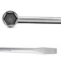Close-up of Rugged Tough As Nails Heavy Duty Tire Lug Wrench For Car Jack With Dual Head L Shaped Socket Tool 13 16 Inch