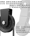 Dual Swivel Pulleys With 360 Degree Rotation For Home Gym Cable Machines, black nylon wheel, fits 5-7 mm cables