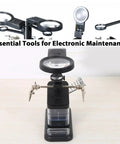 USB Electric Soldering Clamp With 10 LED Magnifying Desk Lamp For Electronics Repair Adjustable Third Hand Tool