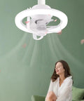 Lonfgrc Aromatherapys Oscillating Ceiling Fan Light with Multiple Lighting Modes for Living Room Home Restaurant Comfort White in use