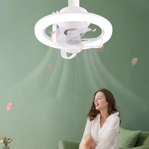 Lonfgrc Aromatherapys Oscillating Ceiling Fan Light with Multiple Lighting Modes for Living Room Home Restaurant Comfort White in use