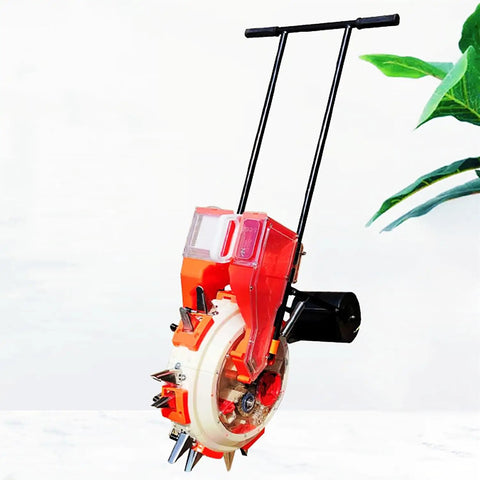 Handy Manual Seed Spreader and Fertilizer Applicator for Garden Planting Hand Push Roller with Dual Seed and Fertilizer Buckets