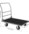 Beefy Heavy Duty Steel Platform Cart With 2200 Lbs Capacity Foldable Flat Dolly For Warehouse Garage And Workshop Use With Four Wheels And Two Brakes Featuring Rust Resistant Steel Frame And Durable Coating, 90 x 60 cm