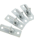 Badass 4 Pcs Wall Mount Gate Hinges For Fence Posts, heavy duty silver metal, 12.7mm holes, corrosion resistant design.