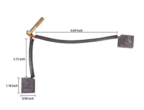 Battle Tested Adc Motor Brush Kit Keeps Your Golf Cart Rolling Smooth And Delivering Raw Torque For Ezgo Txt And Club Car Electric Cruisers From Nineteen Ninety Seven Through Two Thousand Nine, dimensions displayed.
