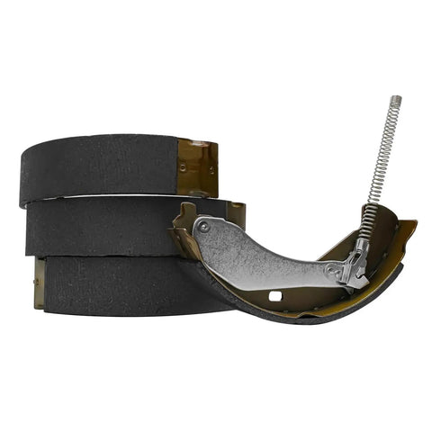 Semi-metallic brake shoes from Rear Brake Kit for 2005 2006 2007 2008 Chevy Silverado 1500 and GMC Sierra 1500 with Drum Brakes 4 Piece Set Brake Drums and Semi Metallic Shoes Replacement