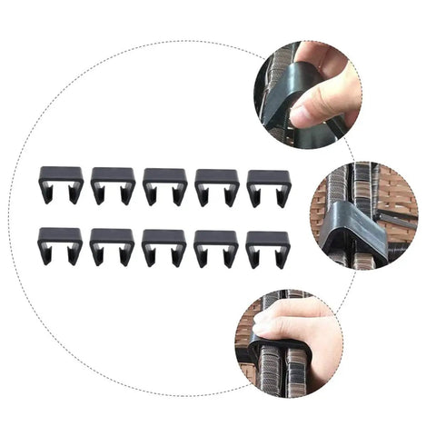 Outdoor Wicker Furniture Clips 10 Pack Sectional Sofa Fasteners For Patio Rattan Chairs Stay Put Windproof Clamps close-up