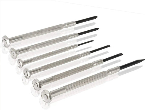 Grab And Go Compact Six Piece Mini Screwdriver Set For Watches Glasses And Jewelry Repairs With PH0 And PH1 Phillips Bits And Flathead Sizes