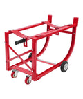 Heavy Duty 55 Gallon Drum Dolly With Wheels 600 Lbs Capacity Steel Plant Dolly For Moving Barrels Rust Resistant And Corrosion Proof Retractable Drawbar For Easy Loading And Unloading Workhorse Pro Grade red steel drum dolly with casters