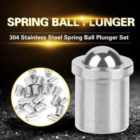 Badass 20 Pack Spring Ball Plungers Forged From Tough 304 Stainless Steel For Rock Solid Positioning And Snug Detent Locks No Sweat Push Fit Mounting Hardware For Your Next Gear Head Build 4Mm X 5Mm showing a close-up of a plunger and multiple units.