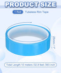 Tubeless Rim Tape 25mm By 10m PET Tire Liner For MTB Road Gravel City Touring Bicycles Blue Fitting Puncture Protection