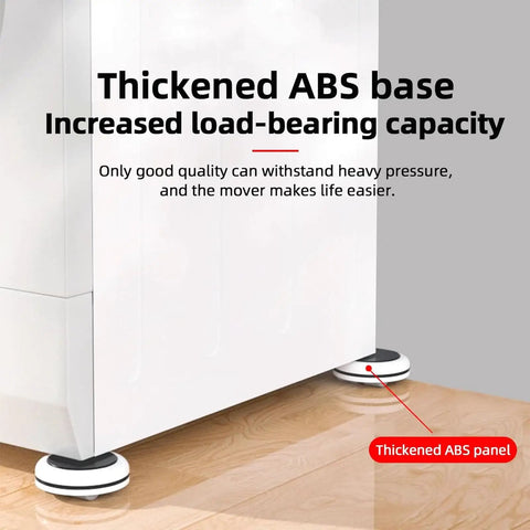 Close-up of thickened ABS base on furniture mover, highlighting durability and load-bearing capacity for Heavy Duty Furniture Movers With Wheels Supports Up To 750 Lbs Easy Slide Tool For Sofas And Couches Heavy Lifting Gear Smooth Glide Lifter For Home Moving And Rearranging Your Living Space Made Durable.