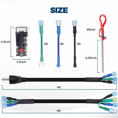 6 Gallon RV Water Heater Electric Conversion Kit Lets You Run On 120V Power Slashes Propane Use Easy Install Works With Suburban Atwood American More Flo Water Heaters Keeps Your Hot Water Ready On The Road detailed components