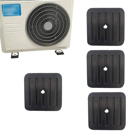 Four Pack Mini Split Anti Vibration Pads For Air Conditioners Shock Pads And Wall Mount Bracket Rubber Isolator Pads next to condenser