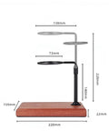 Adjustable Height 360 Rotating Pour Over Coffee Dripper Stand With Sapele Wood Base And Aluminum Arm for manual brewing dimensions