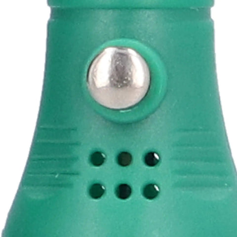 Close-up of Rugged Mini Electric Grinder With Three Adjustable Speeds, highlighting control button and ventilation holes for DIY tools.