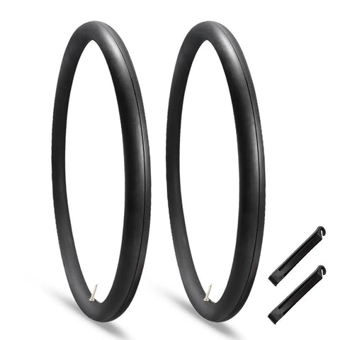 700X25-28C Road Bike Inner Tubes 2 Pack With 48mm Presta Valve Premium Butyl Rubber Puncture Resistant Replacement Tubes Includes Two Tire Levers Fits Most Road Bikes