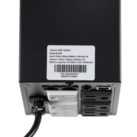 Stay Powered Up And Crushing Grid Failures Like A Boss With Rock Solid 1500VA 800W UPS Battery Backup showing input-output specifications.