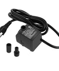 Submersible Water Pump With Dry Burn Protection, Ultra Quiet 200GPH Flow, 6.1 Ft Power Cord, Nozzles for Fountains, Ponds, Hydroponics, Aquariums