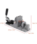 Pocket Hole Jig Kit For Woodworking Projects One Sided Fifteen Degree Locator With Hardened Steel Bushing And Three Eighths Inch Drill Bit For Cabinet Assembly Garage Grade Furniture Repair DIY Shelves showing side view with measurements.