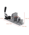 Heavy Duty Aluminum Pocket Hole Jig Kit With 3/8 Inch Ti Coated Drill Bit Straight Shot 15 Degree Alignment single pass image showing measurements and features.