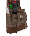 8 Pocket Leather Electrician Tool Pouch Built Tough For Work Belts With Flashlight Loop Tape Chain Pliers Pockets