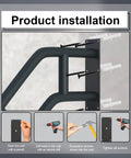 Product installation guide for Solid As A Rock Matte Black Outdoor Handrail For One To Three Step Stairs Heavy Wall Mounted Grab Bar.
