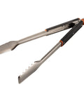 16.5 Inch Stainless Steel BBQ Tongs With Locking Mechanism Dishwasher Safe Serrated Edges For A Solid Grip Hanging Loop Long Handle Grill Tool