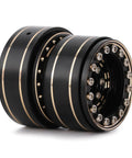 Brass Beadlock Wheel Rims 4 Pack 12 Spoke For TRX4M SCX24 FCX24 1 24 1 18 Scale RC Crawler Gray Coated Alloy Wheels 42g Each Black And Gold Low Profile Design