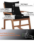 Diagram of chair showing lumbar, hip, leg, and back support points with text. Outdoor Chair Cushions 24x24 Deep Seat Waterproof Fade Resistant