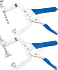 11-Inch Pocket Hole Clamp 2-In-1 Right Angle And Pocket Hole Dual-Use Clamp For Drawer Construction, Shelves, Cabinets, Boxes, And DIY Woodworking Projects, blue grip